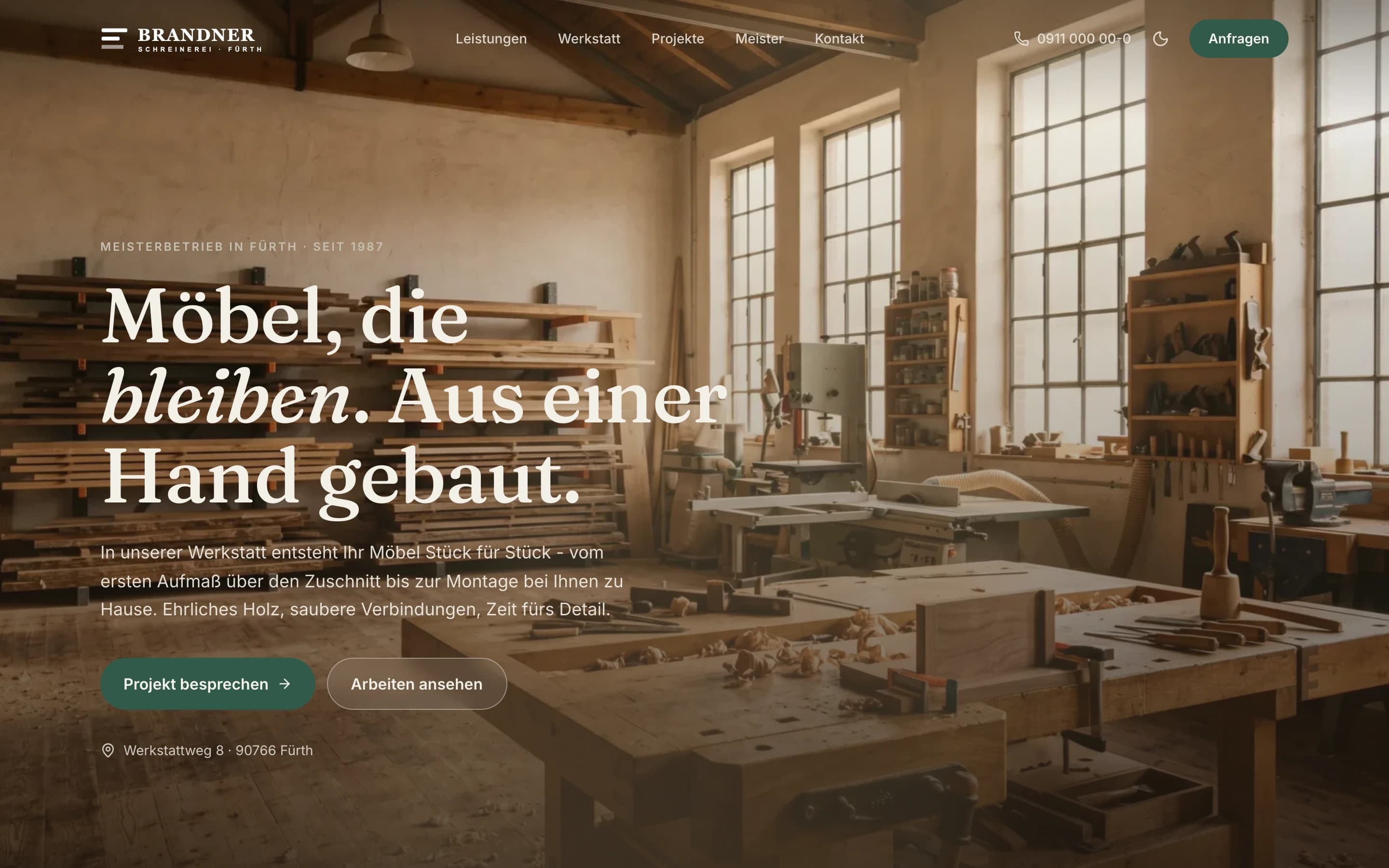 BRANDNER - Startseite des Handwerk-Showcases