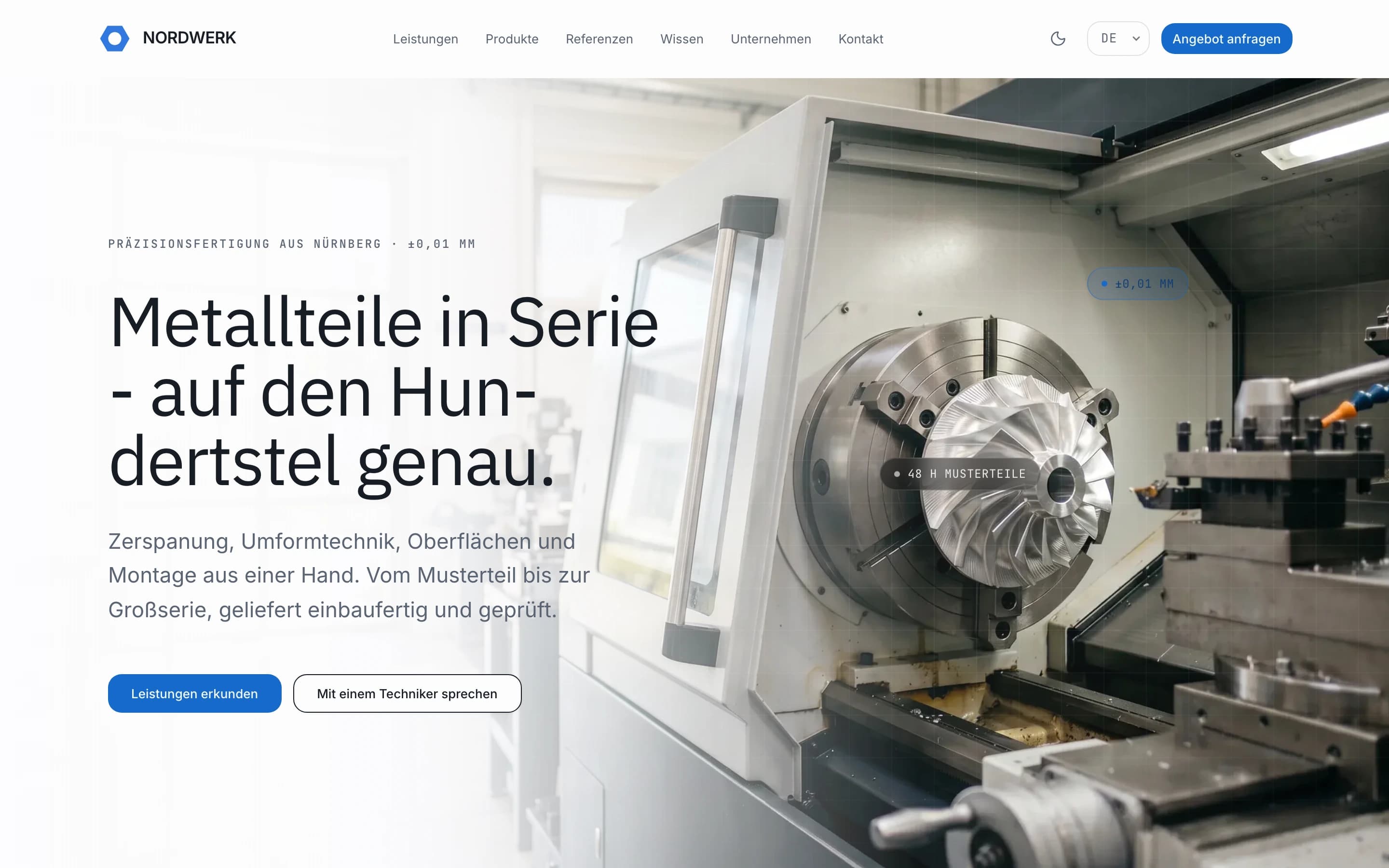 NORDWERK - Startseite des Industrie-Showcases