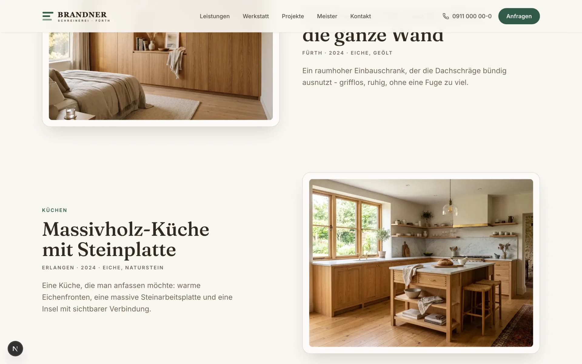 Projekte als Beweis, nicht als Slider-Deko