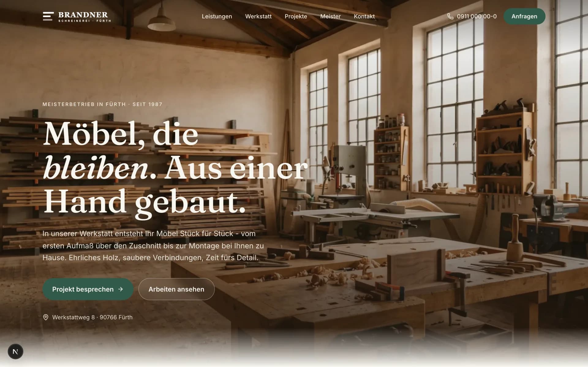 BRANDNER - Startseite des Handwerk-Showcases