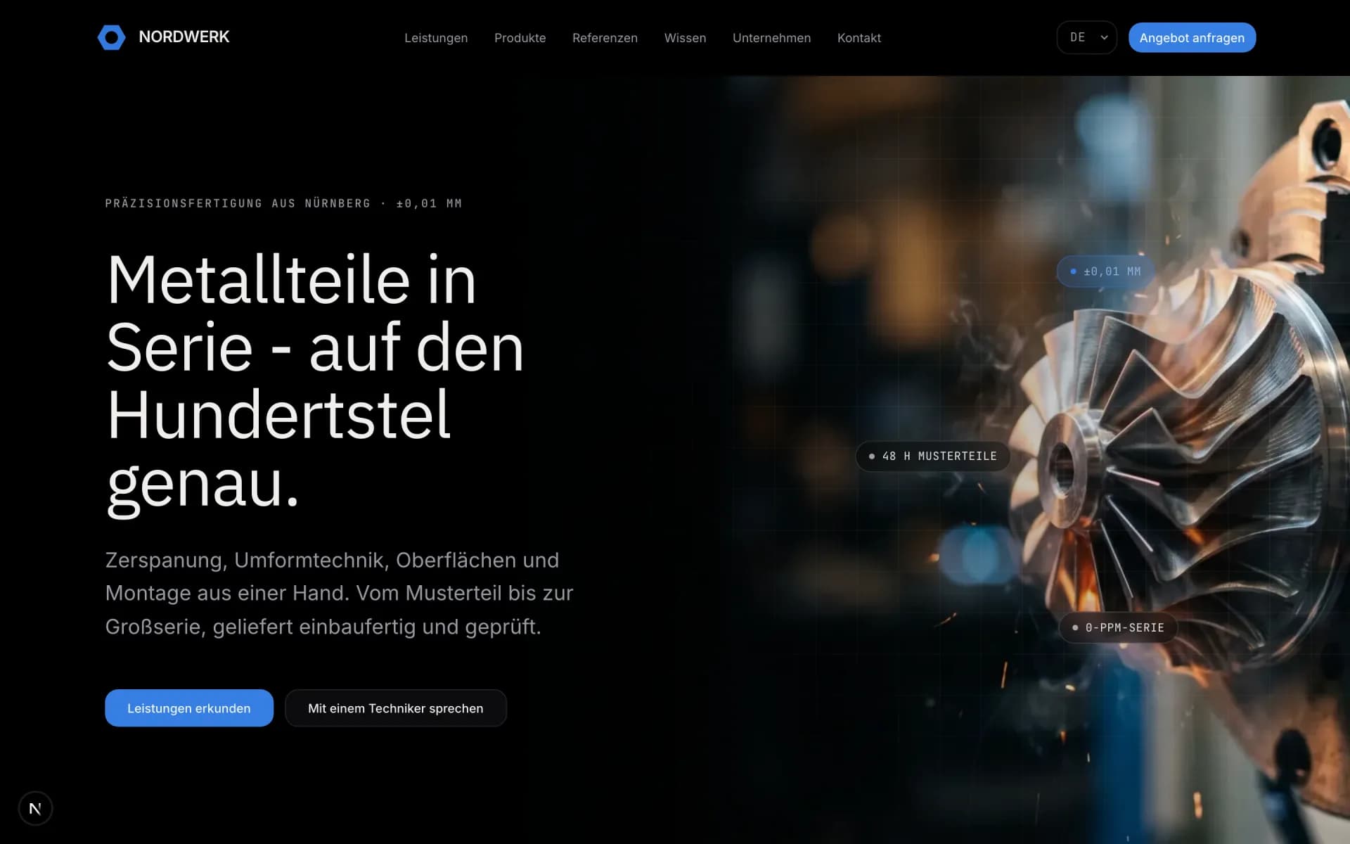 NORDWERK - Startseite des Industrie-Showcases