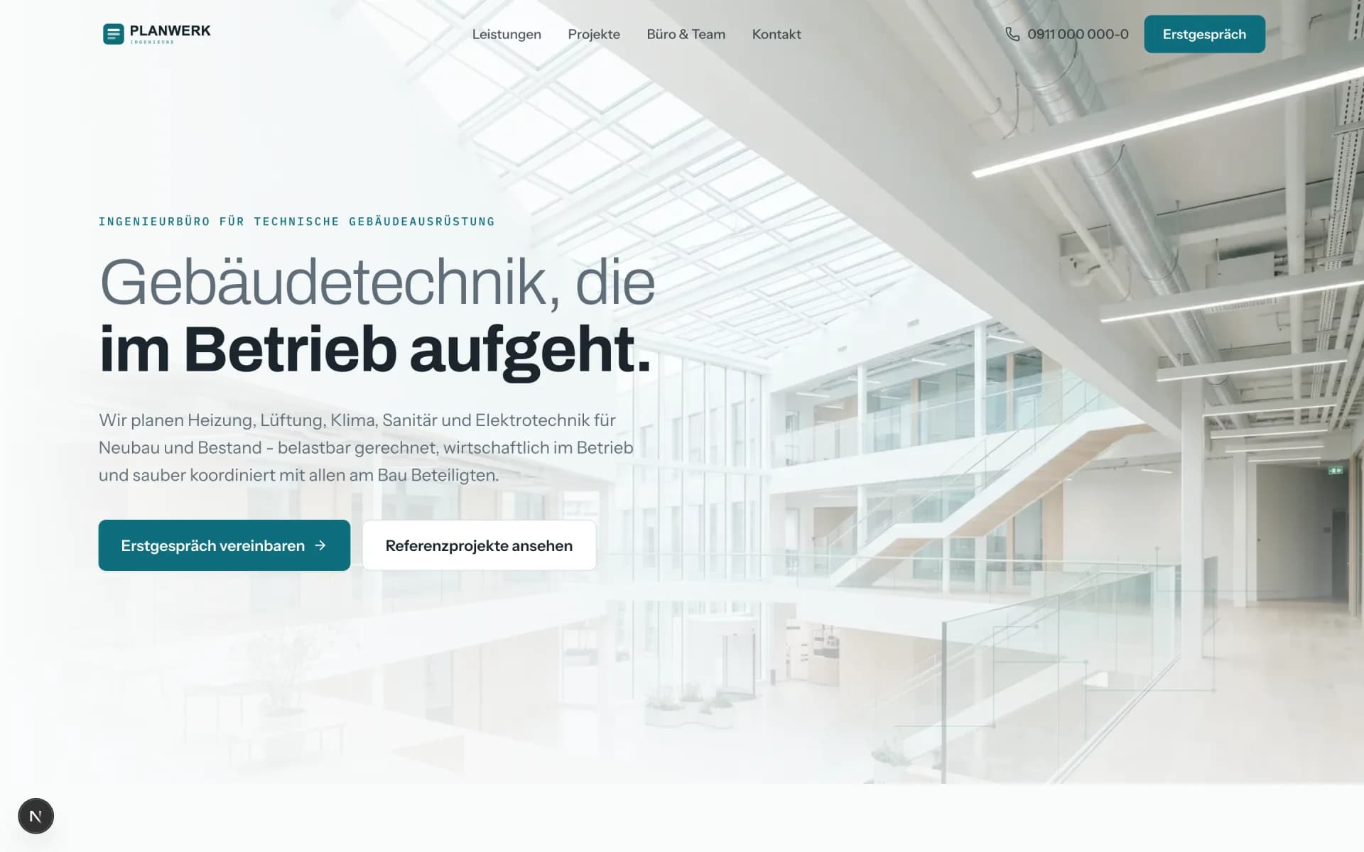 PLANWERK - Startseite des B2B-Showcases