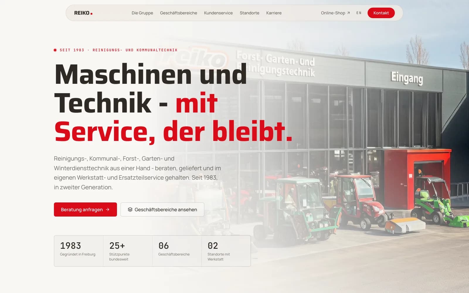 Reiko Group - hero of the new corporate website