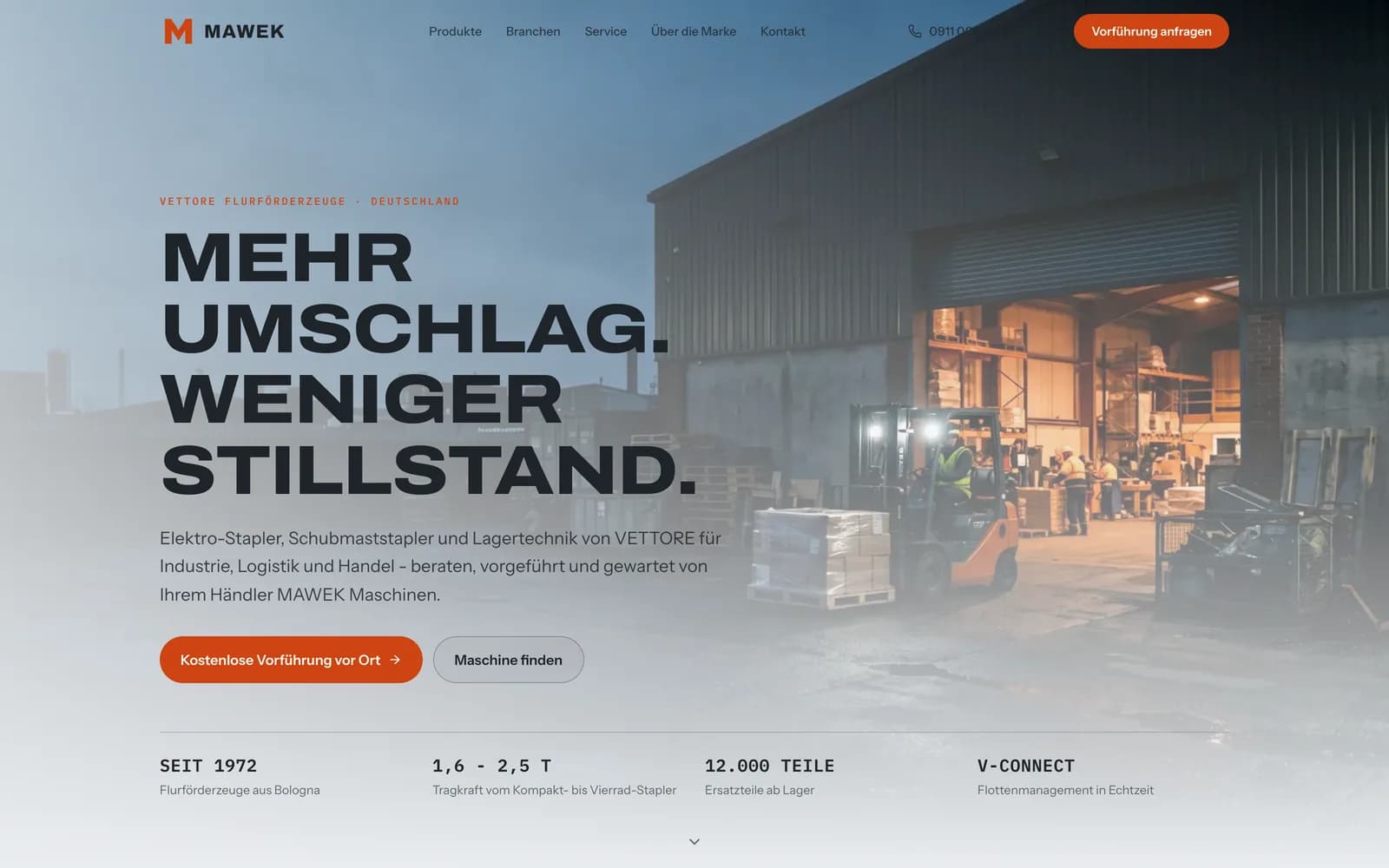 MAWEK Studiokonzept für Maschinenhandel