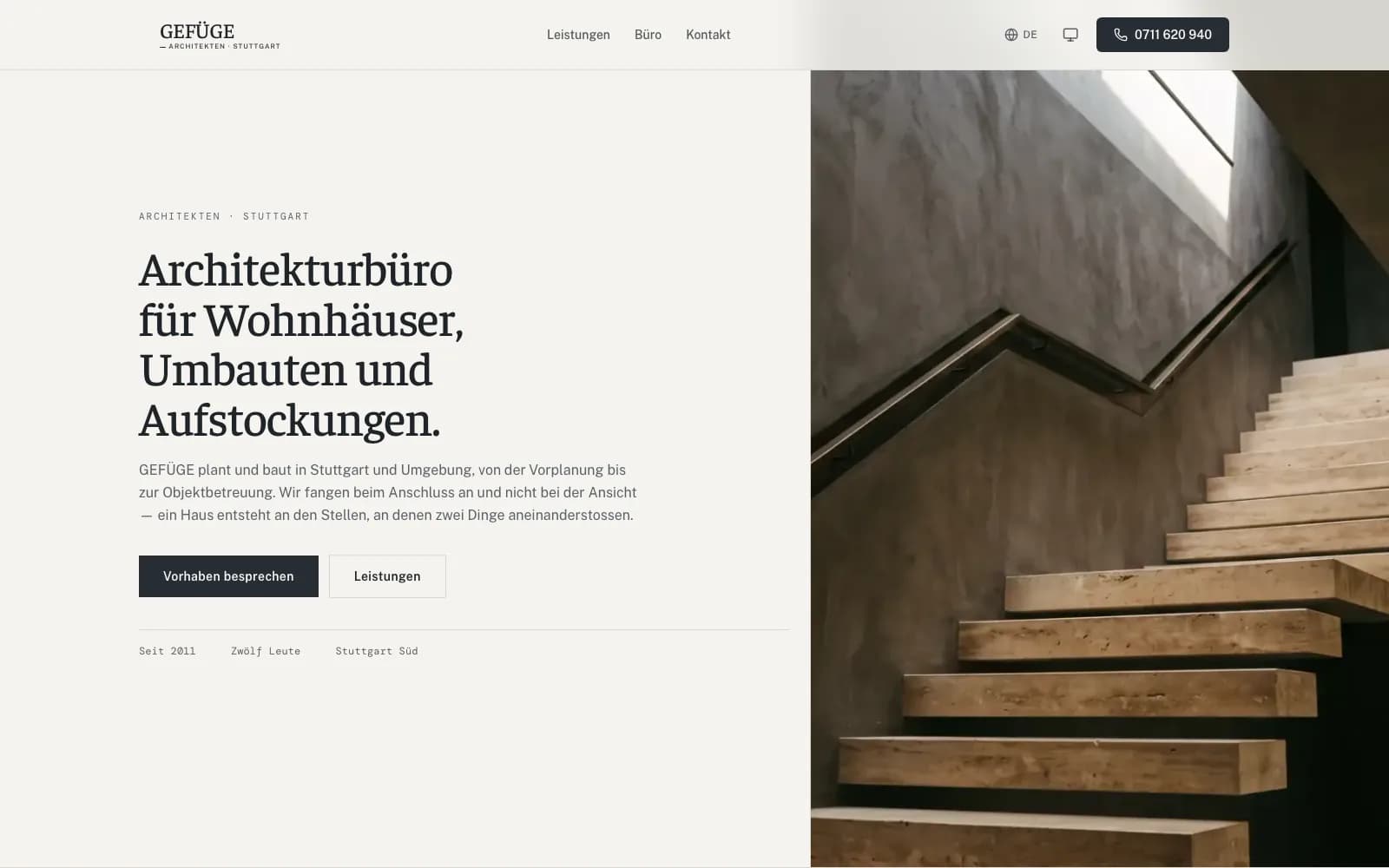 GEFÜGE — página de inicio del escaparate de estudio