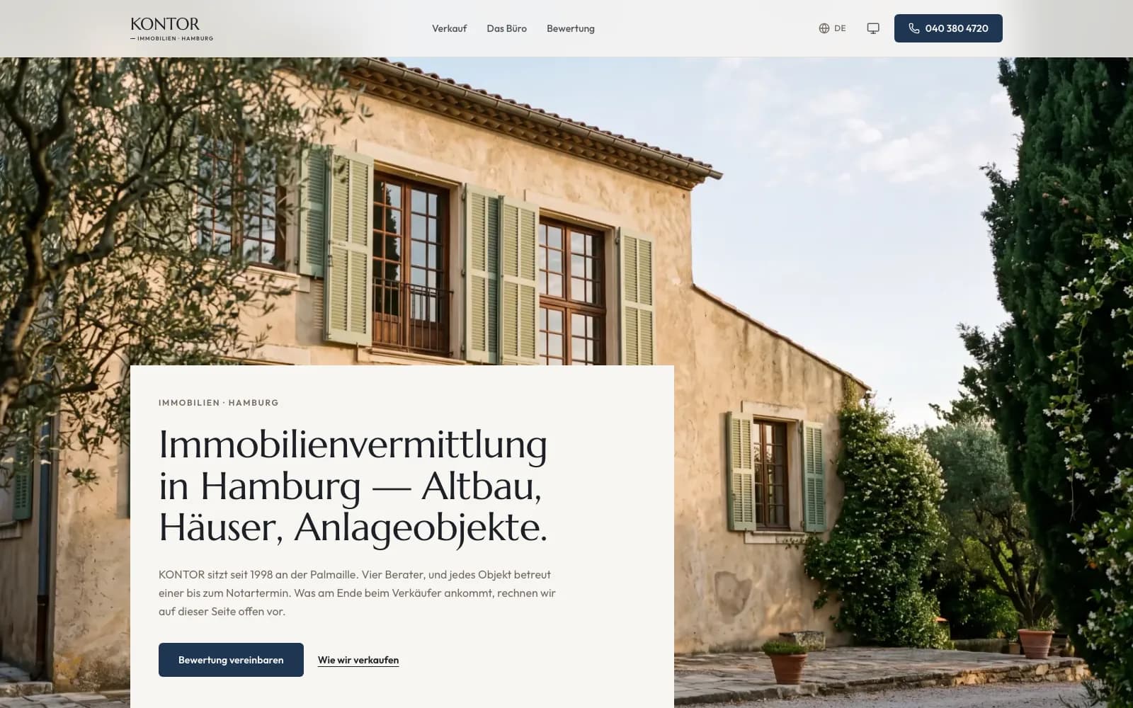 KONTOR — página de inicio del escaparate de estudio