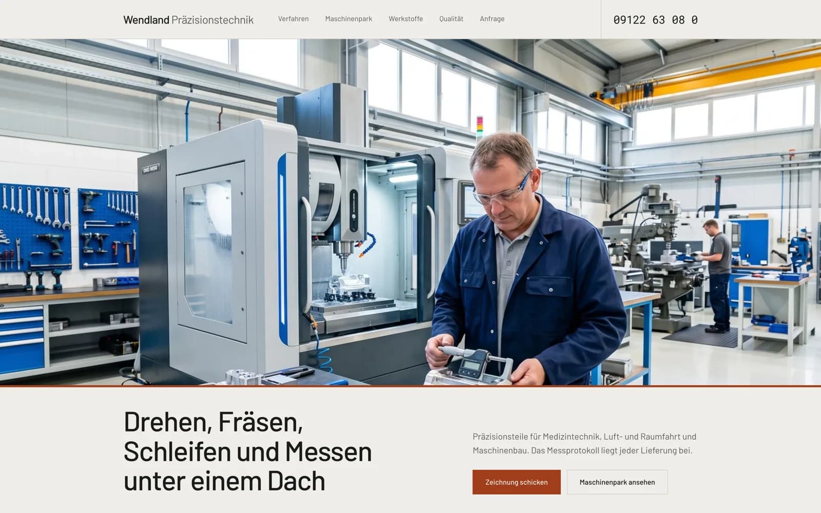 Wendland Präzisionstechnik - industry template, home page