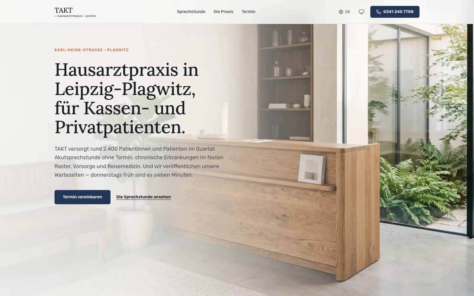 TAKT — página de inicio del escaparate de estudio