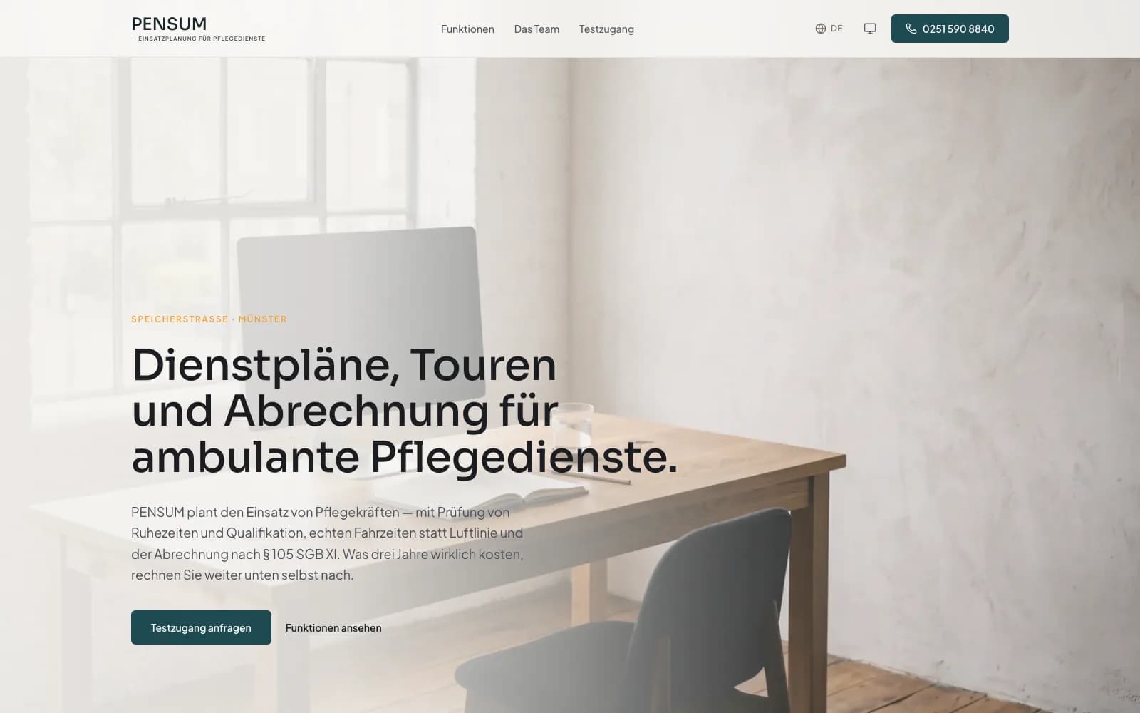 PENSUM — página de inicio del escaparate de estudio
